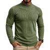 Men's Thermal Mock Neck Knit Sweater Casual Ribbed Pullover Tops for Fall Winter Daily Wear Streetwear Slim Fit Knitwear