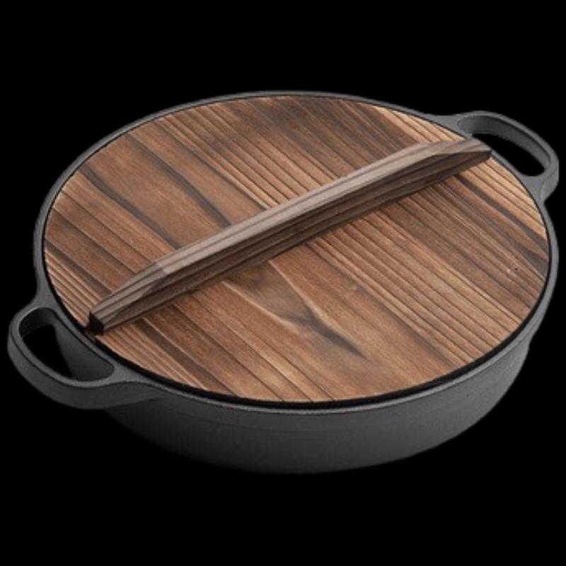 ZISIZ Cast Iron Flat-Bottom Frying Pan