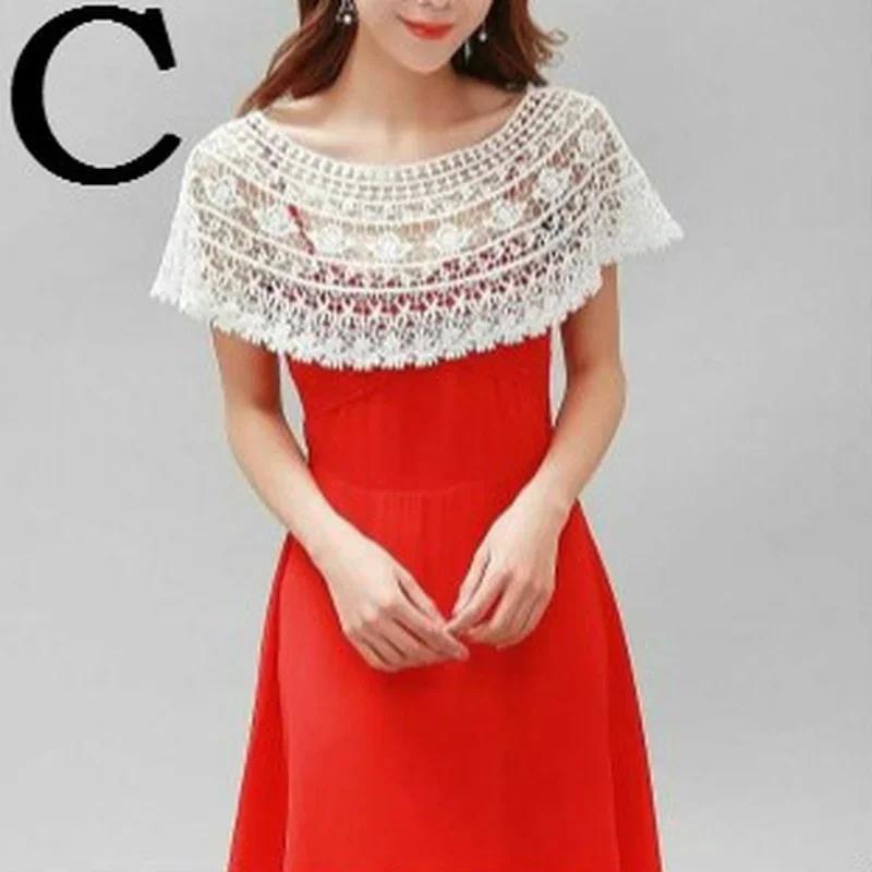 1 Pcs Out Hijab Scarf Elegant Ladies Shawl Fashion Tassel Lace Scarf Women Fashion Hollow Hook Flower Short Small Vest Cover