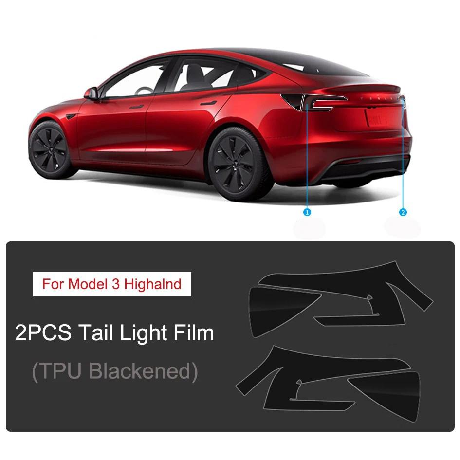 For Tesla Model 3 Highland Headlight Taillight Protective Film for Model 3+ Headlamp TPU Blackened Color Changing Films Full Fit