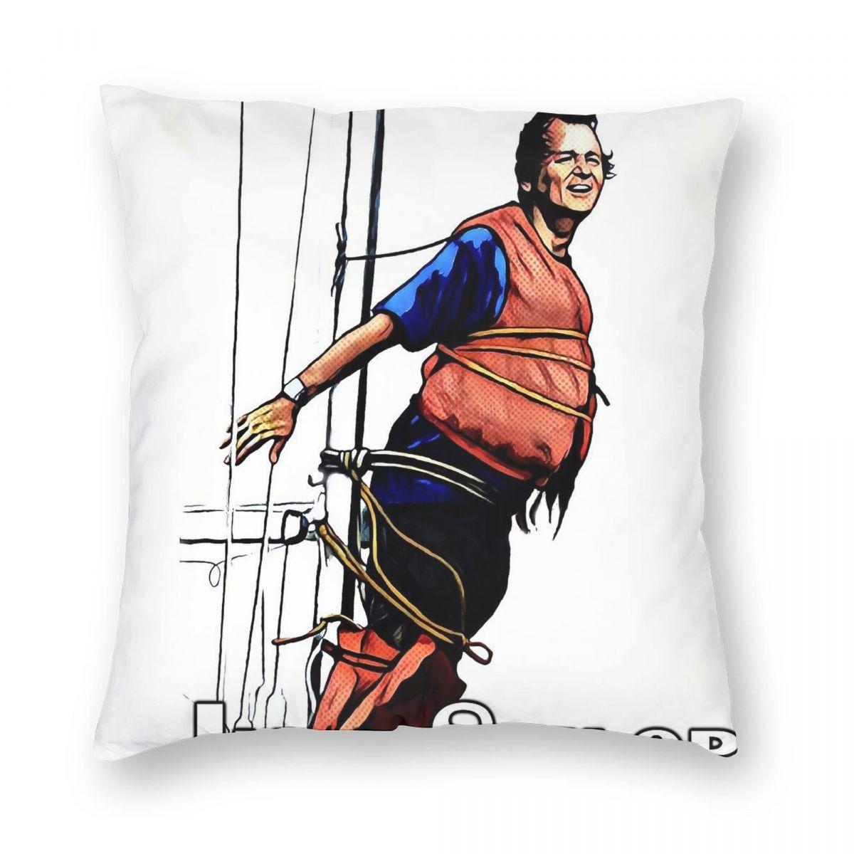 What About Bob Wiley Sailing Square Pillowcase Polyester Linen Velvet Pattern Zip Decor Sofa Cushion Cover 30x30cm