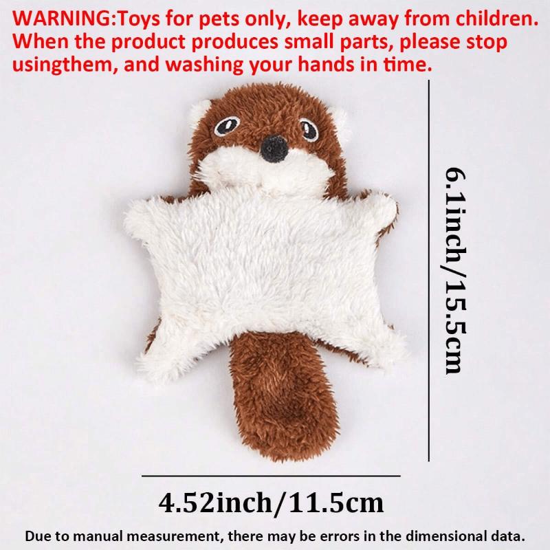 Squirrel Plush Toy With Squeaker Super Soft Stuffed Animal For Cats Dogs, Interactive Chew Toy For Boredom Relief, Cute Gifts For Pet Lovers (1-Pack)