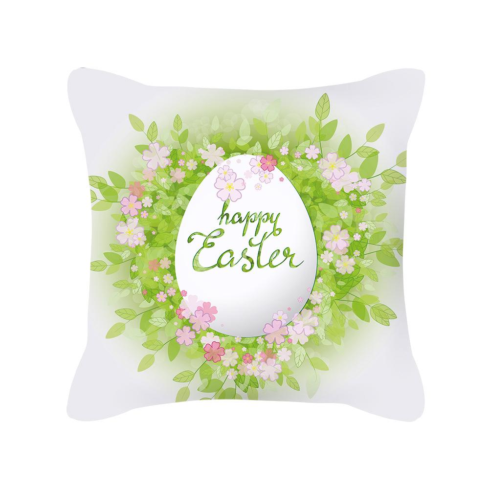 Green Easter Pillow Cover Ins Rabbit Easter Egg Cushion Cover Home Decoration Supplies Pillow Cover