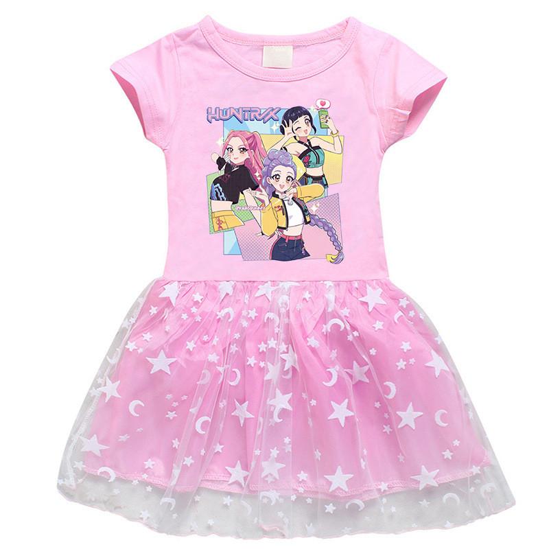 Vestido de Malla Redonda Estampado Kpop para Niñas Mira Zoey Rumi Hunters