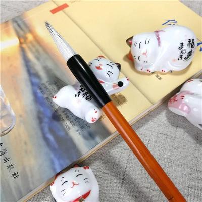 1/5Pcs Japanese Style Ceramic Chopsticks Holder Lucky Cat Chopsticks Stand Pillow Care Rest Ceramic Craft Kitchen Tableware