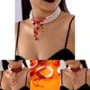 Halloween Blood Drop Pearl Necklace With Handcrafted Geometric Design For Women