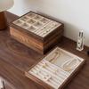 Counter Jewelry Display Tray Large Capacity Ring Earrings Display Trays Showcase Wooden Women's Jewelry Organizer Displays Props