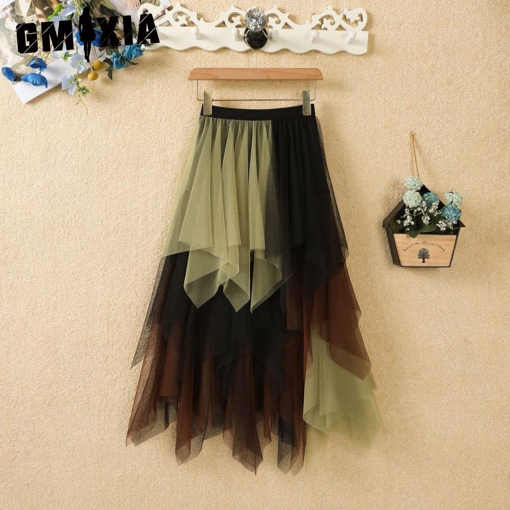 GMXIA Damenmode Lässig Einfarbig Druck Sommer Frühlingsrock