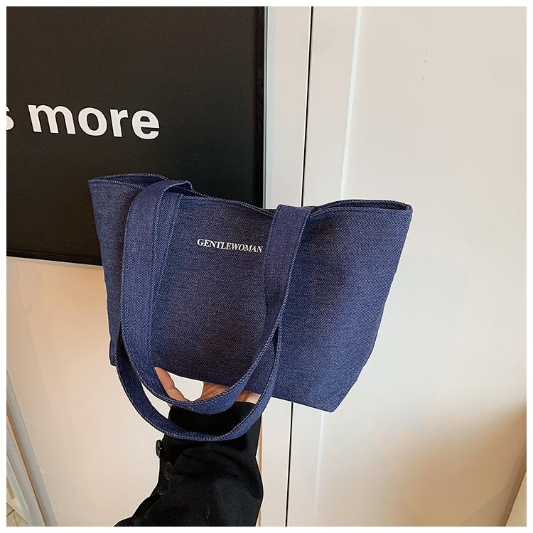 Japanese Style Large Capacity Canvas Tote for Women - Versatile Single Shoulder & Crossbody Handbag with Letters