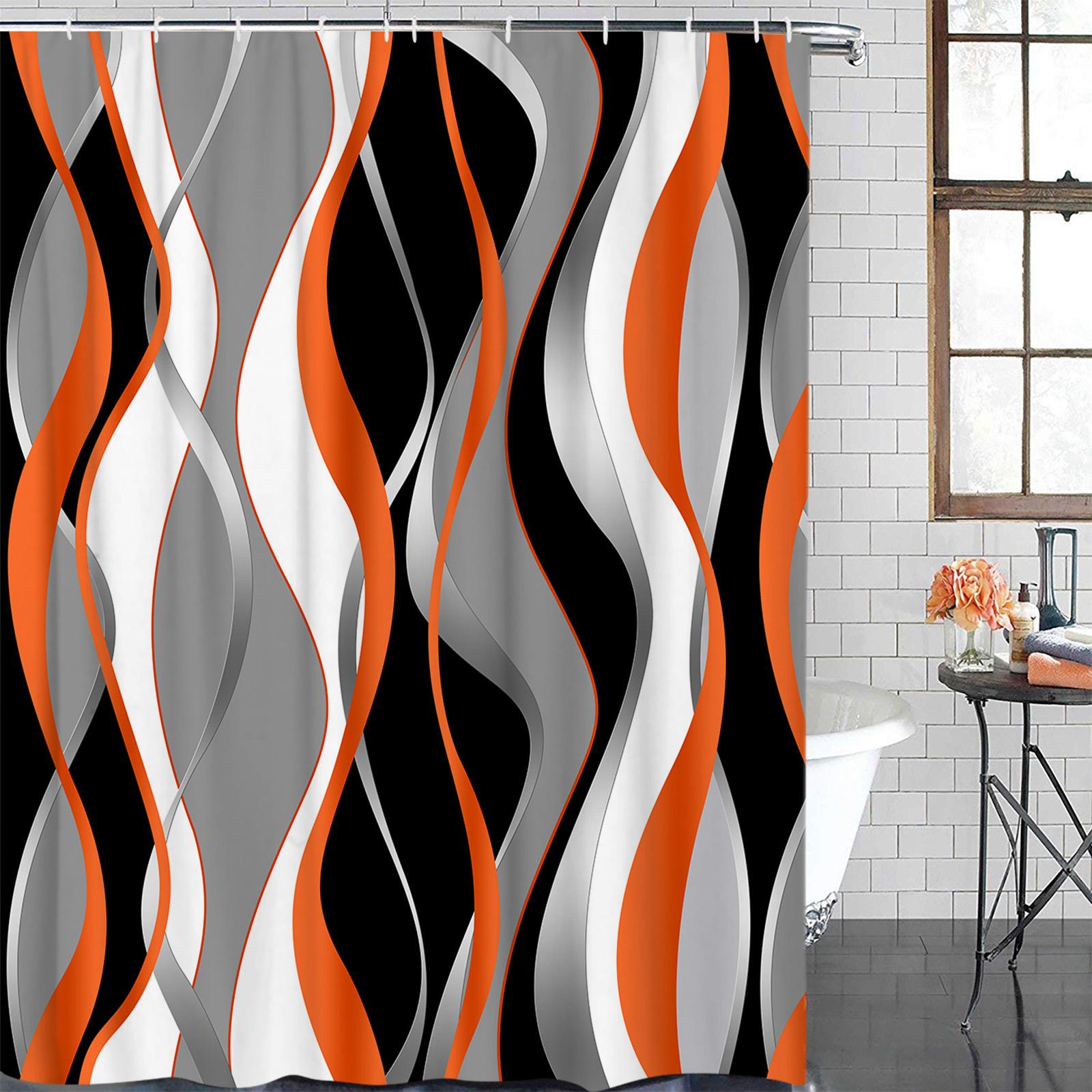 

Помаранчевий трикутник геометрія помаранчевий водонепроникний декор ванної кімнати штора для душу з гачком штори для ванни аксесуари для ванної кімнати 150Wx200H CM