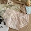 French Lace Ice Silk Mid-Waist Panties - Women's Sexy Semi-Transparent Seamless Briefs with Soft, Breathable Crotch