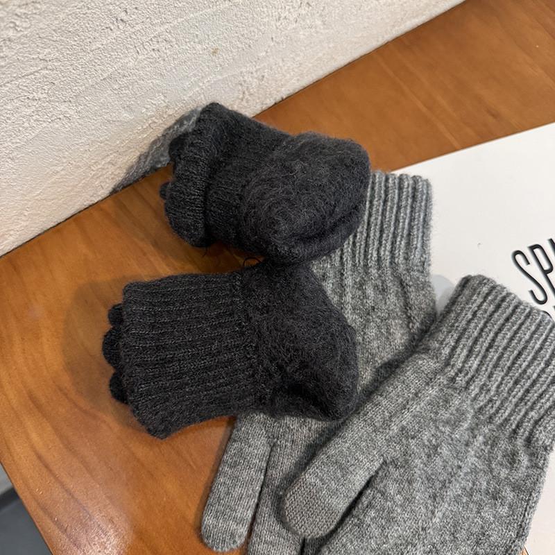 Handgestrickte Touchscreen-Handschuhe für Herren Winterwärme Mit gemustertem Design Für Freizeitkleidung