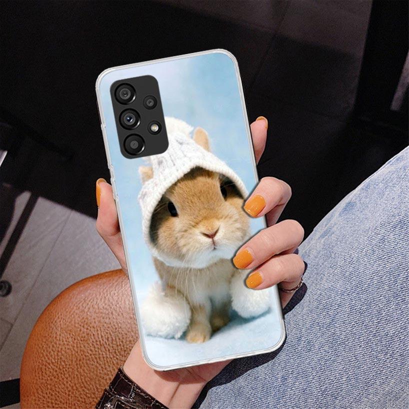 Cute Bunny Baby Rabbits Phnoe Case for Samsung Galaxy A15 A55 A35 A25 A14 A54 A34 A24 A13 A53 A33 A23 A52 A12 A32 A22 A04S A03S