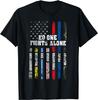 American Flag Thin Line Police Fire Military Nurse Cotton Tee - MADE IN USA