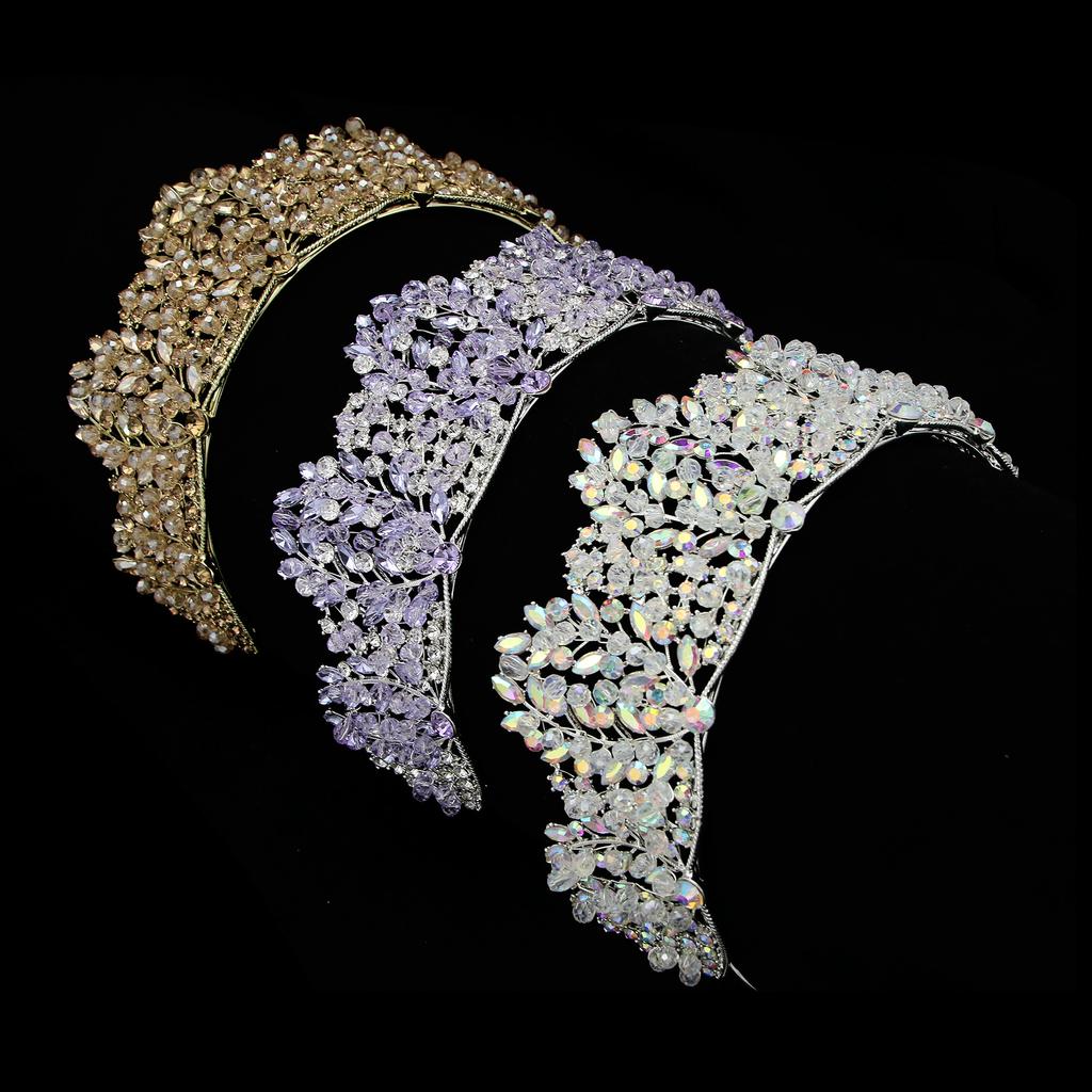 Ny Elegant High End Elegant Sommar Brudkrona Huvudsmycke Drottning Bröllop Håraccessoarer