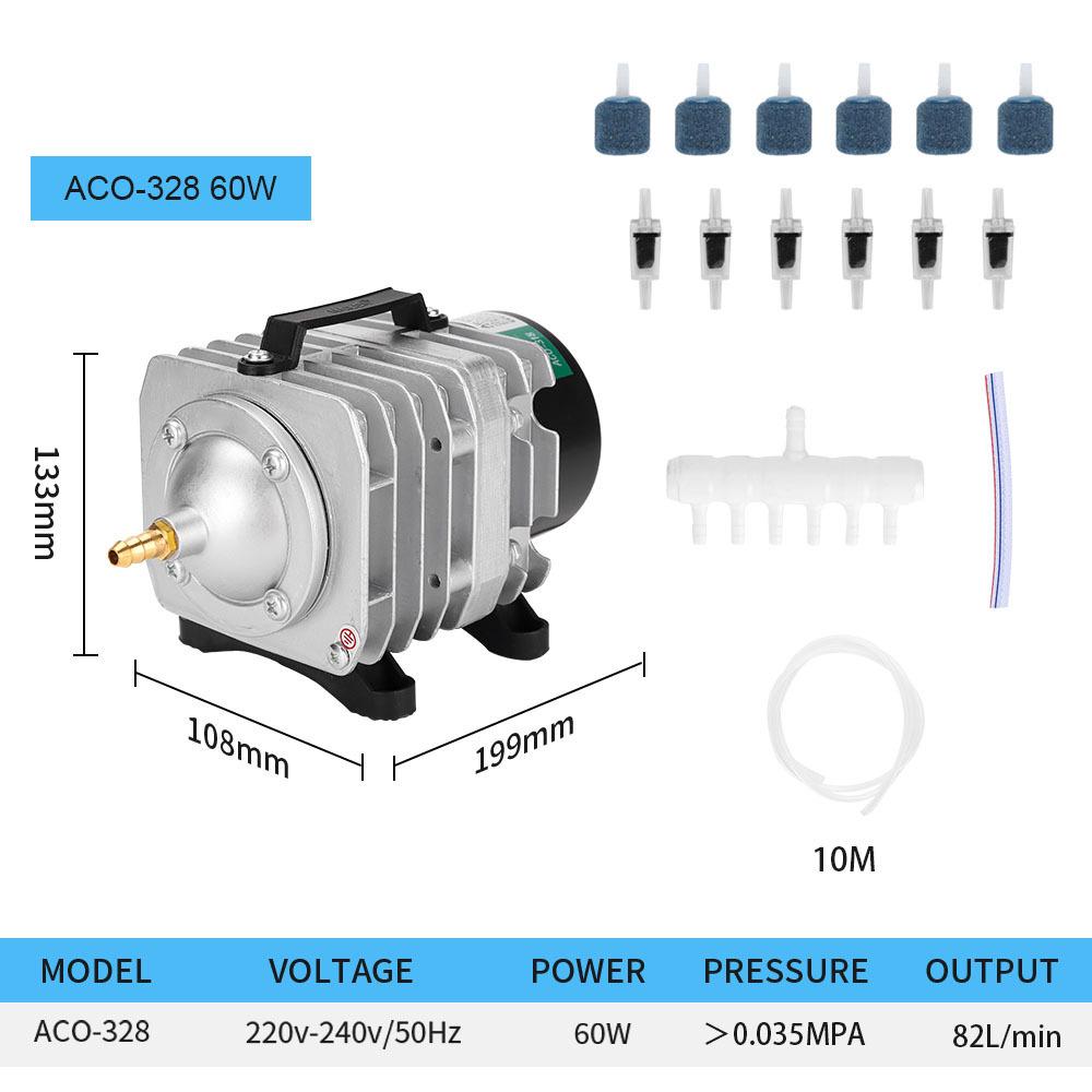 

HAILEA Електромагнітний повітряний насос ACO208/308/318 для акваріумів та ставків China Standard