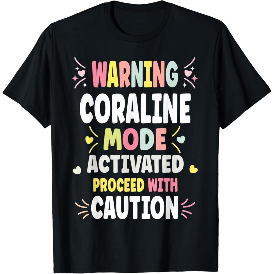 КОРАЛИНА Персонализированный женский подарок На заказ Футболка CORALINE XXXXXL чёрный