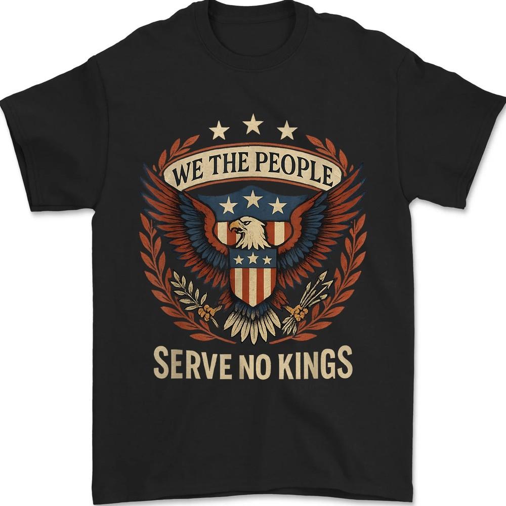We The People Vintage Patriotic Eagle Serve No Kings Freedom Unisex T-Shirt Unisex T-Shirt L