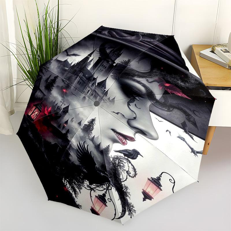 

Witchcraft, Fantasy Themed Automatic Opening and Closing Umbrella, Compact Travel Umbrella, Lightweight and Portable, Suitable for Beach Com