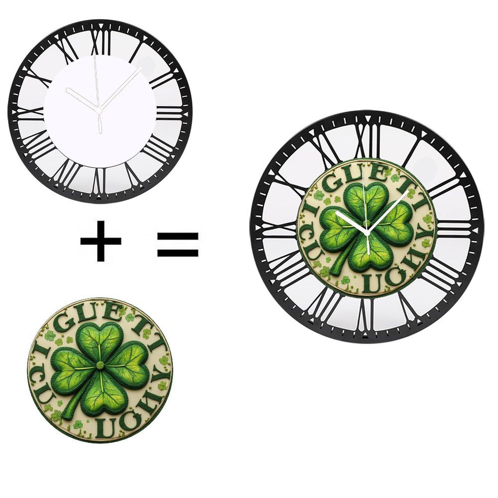 Rustic Farmhouse 25cm Round Iron Wall Clock with Large Roman Numeral Face (White,10 inch(25.40cm))