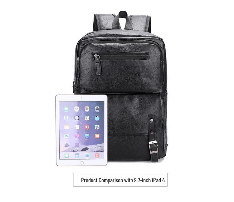 Men's PU Double Shoulder Computer Bag - Casual Business, Trendy Fashion, Large Capacity Travel Bag