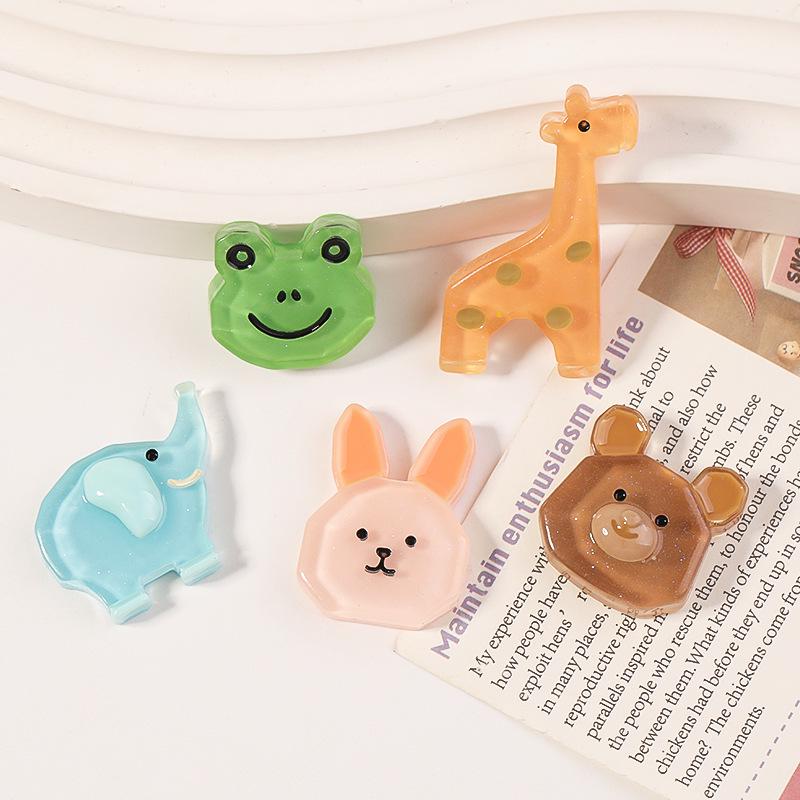 New Cute Cartoon Animal Resin Accessories for DIY: Phone Case Patches & Hair Decorations