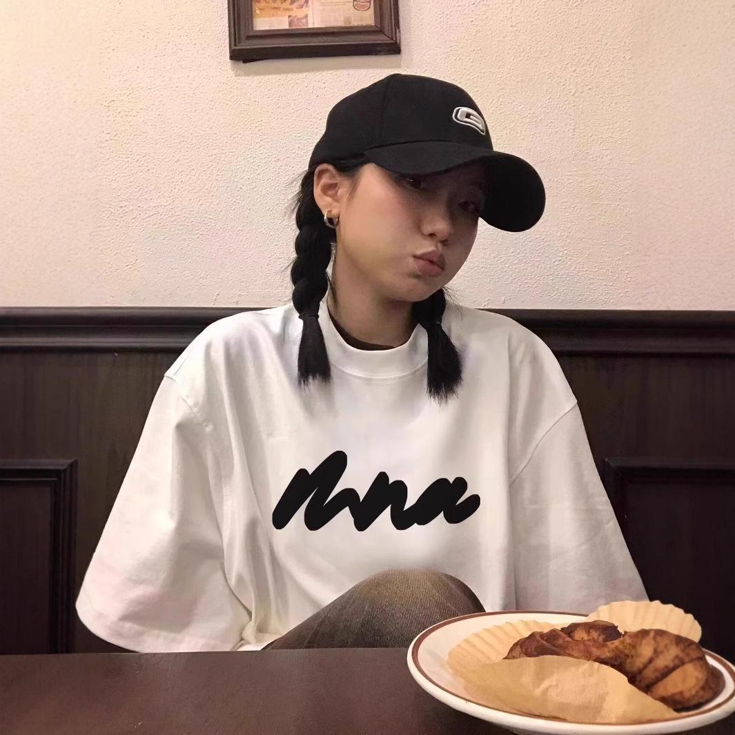 

Harajuku 2025 Women s Pure Cotton Simple White T-Shirt - Summer Trend Double Extra Large чорний