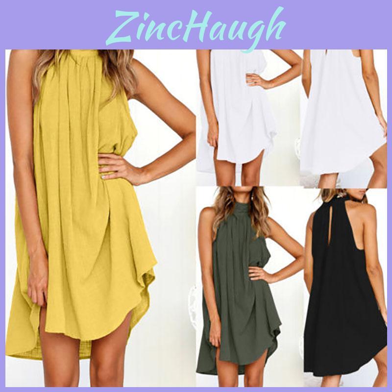 Elegante Abito Estivo da Donna per le Vacanze, Irregolare, Senza Maniche, da Spiaggia e da Festa, per uno Stile e un Comfort Senza Sforzo