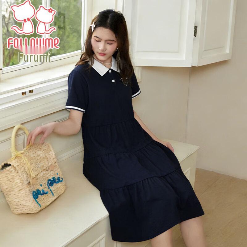 FULUOMI Big Girls' Polo Collar Preppy Dress