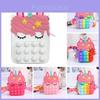 Colorful Rainbow Unicorn Popper Sensory Stationery Storage Bag With Fidget Toy