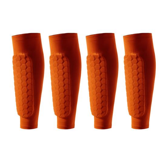 2 Pairs Soccer Shin Guards for Kids Youth Adult Calf Compression Sleeve with Honeycomb Pads Protective Gear for Football Baseball Boxing