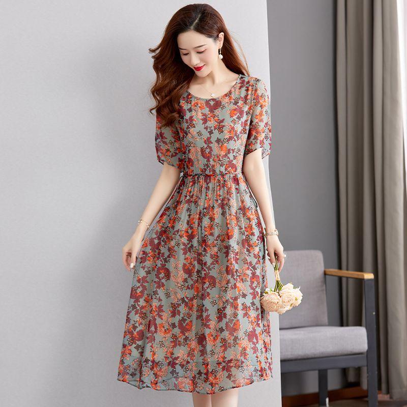 

Классное шелковое платье женское новое летнее роскошное брендовое стиль для отпуска шелк тутовый длинная юбка текстура нарядное Picture Color M