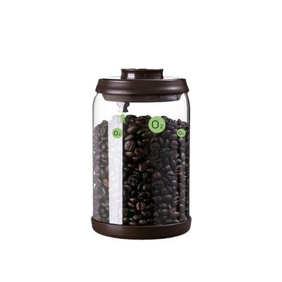 600-2000ml Coffee Beans Glass Jar Sealed Anti Oxidant Coffee Vacuum Canister Fresh Keeping Clear Storage Container Household