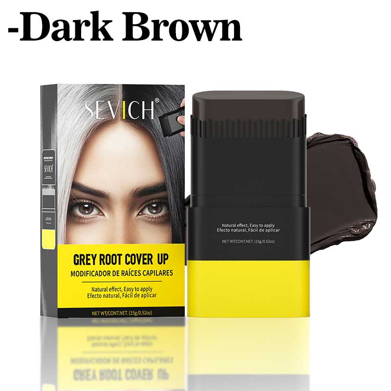 Bâton de coloration capillaire 2 en 1 avec peigne Noir Marron Café Longue durée Temporaire Coloration capillaire Couvre les cheveux blancs Stylo pour la ligne des cheveux Lavable