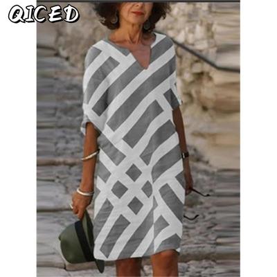 Vestidos Casuales de Verano Primavera Manga Corta Cuello en V