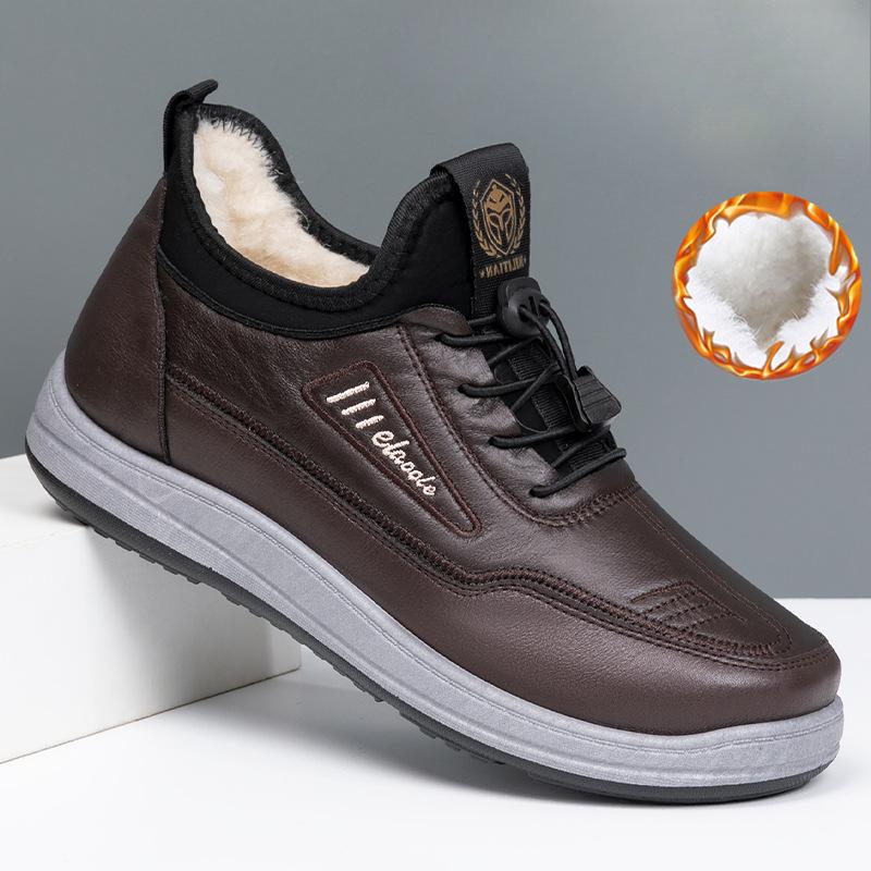 

Зимние мужские ботинки для снега с подкладкой из искусственного меха, теплые, водонепроницаемые, короткие, на шнуровке, мужские повседневные, нескользящие, удобные, для работы на открытом воздухе, для ходьбы 45 темно-коричневого