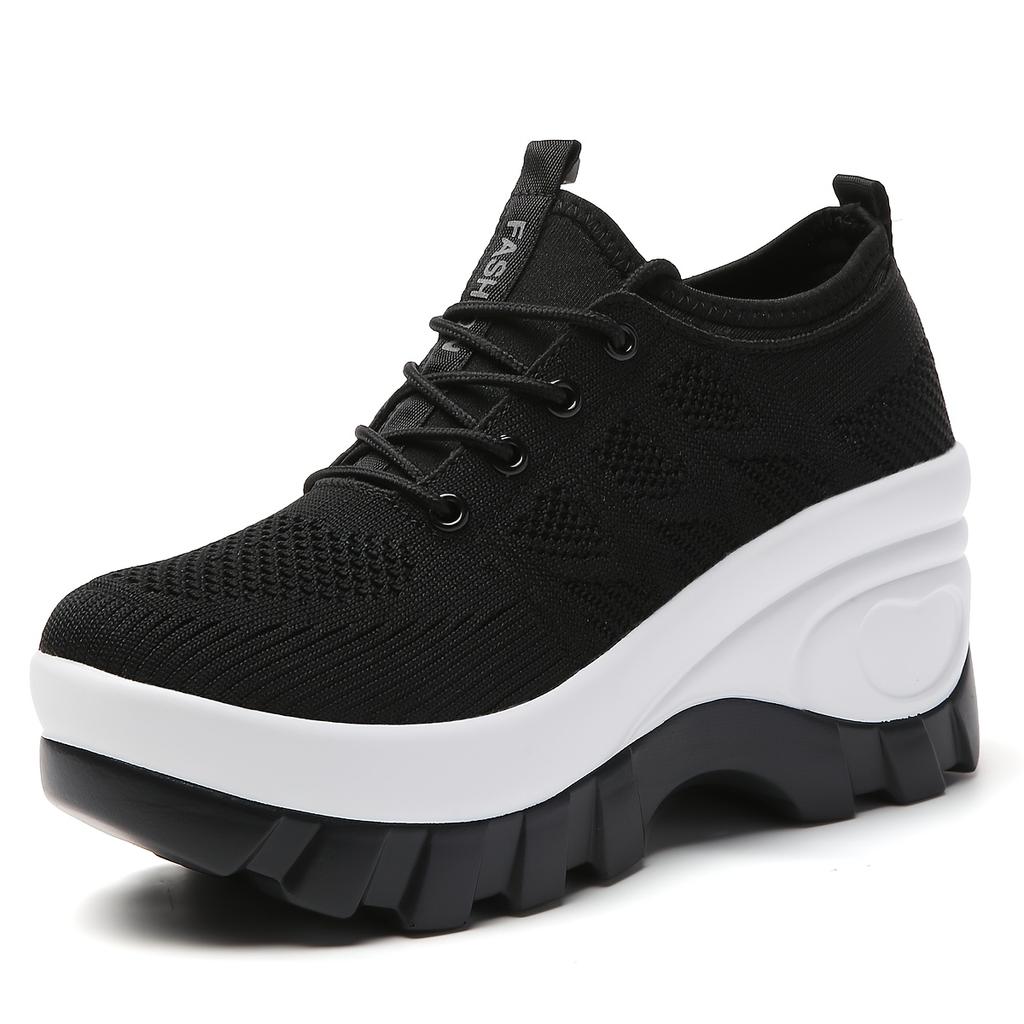 Women's Low-Top Slip-On Casual Platform Striped Sneakers