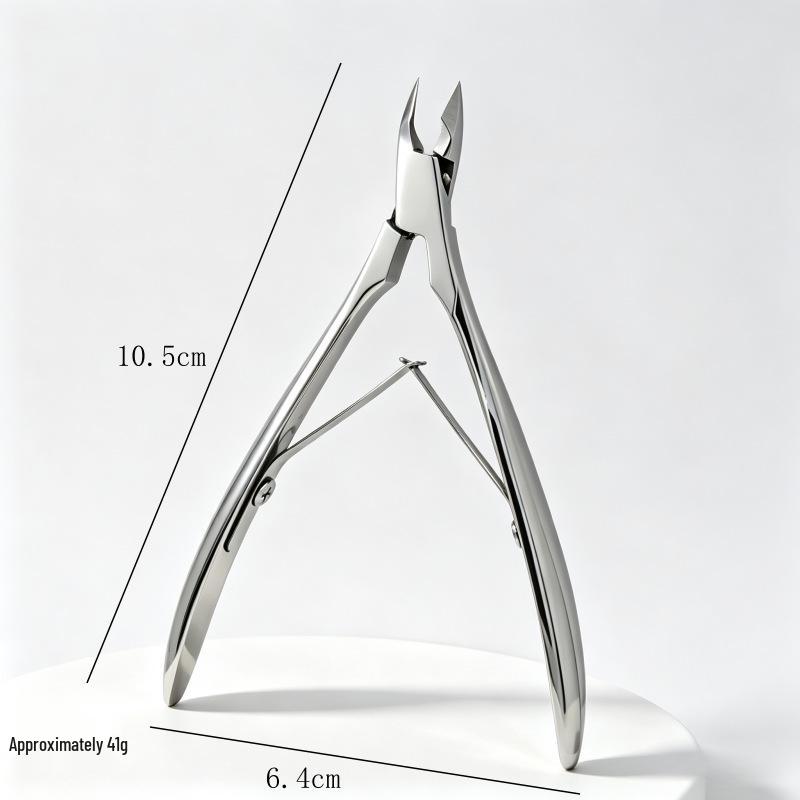 Premium Russian-Style Stainless Steel Cuticle Nippers with Double Spring and Pointed Tip for Precision Hangnail and Dead Skin Removal