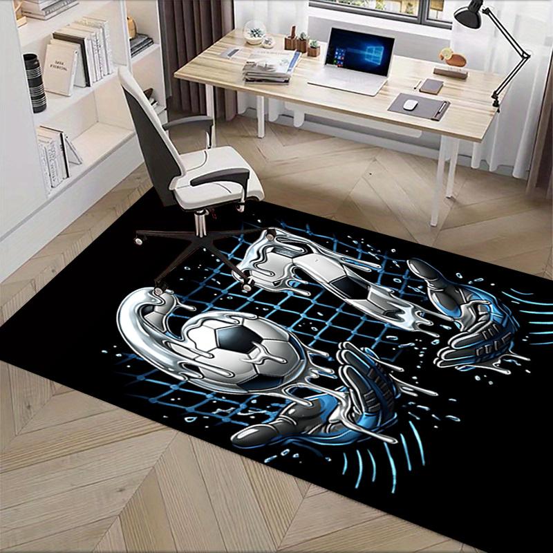 Soccer Ball and Number 67 Chair Mat Office Carpet for Home Decor, Sofa Rug, Gift for Soccer Lovers, Suitable for Bedroom, Living Room, Various Rooms