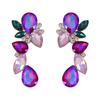 European and American Trend Design, Water Drop-shaped Gem Earrings, Luxury Colorful Super Flash Glass Diamond Earrings