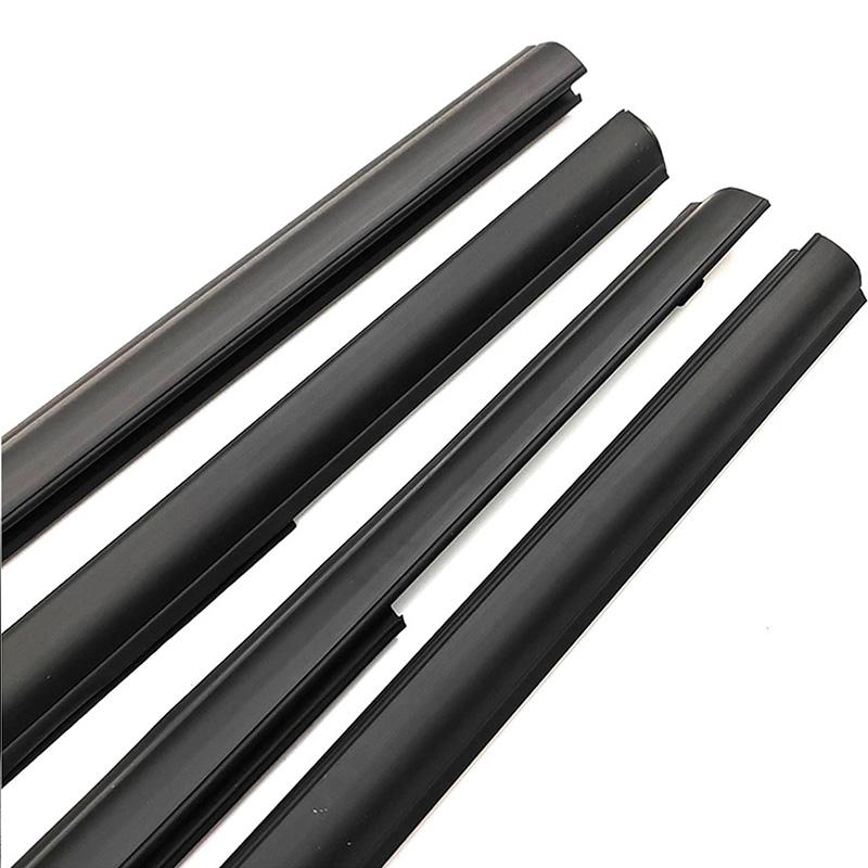 Black 4Pcs Window Rubber Trim For Nissan XTrail T30 2001-2006 Weatherstrip Seal Strips Rubber Door Moulding Trim 80821-8H300
