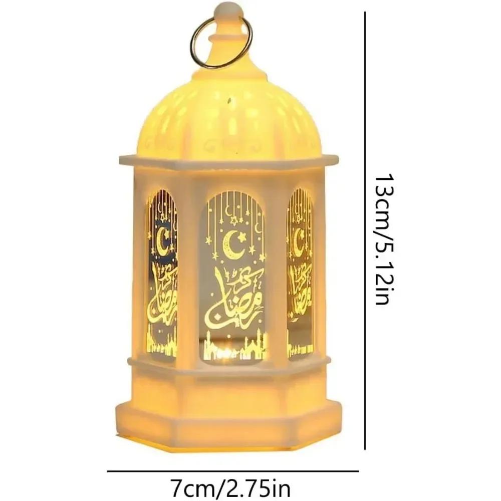 1-10PCS 2026 Ramadan Vintage Castle Lantern Middle Eastern Handheld Light Electronic Candle Decorative Ornament