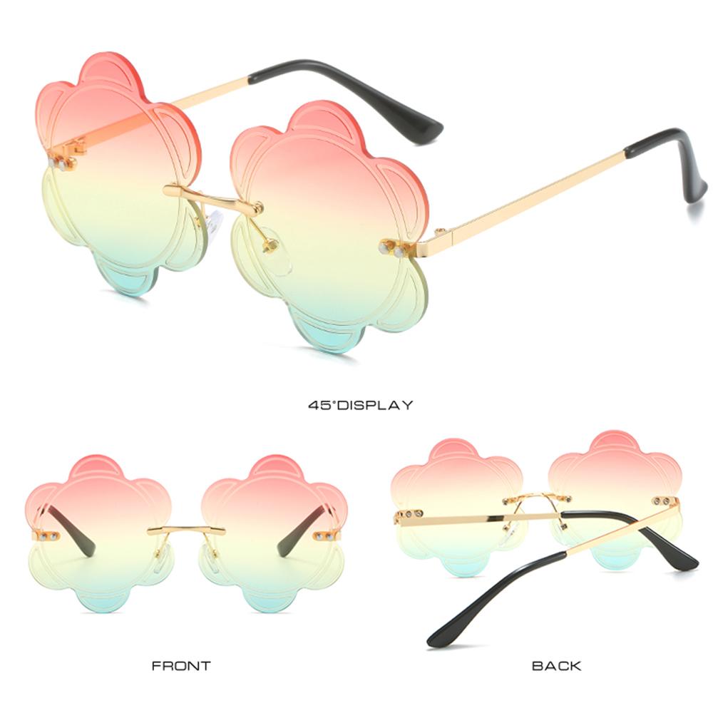 Party Favor Rimless Snowflakes Shades Photo Glasses Fashion Sun Glasses Flower Lens Sunglasses