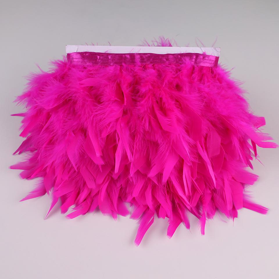 

10Meters Turkey Feather Trim Fringe 10-15CM Marabou Feathers Ribbon Handicrafts Clothes Dress Sewing Plumes Decoration 10 meters горячий розовый