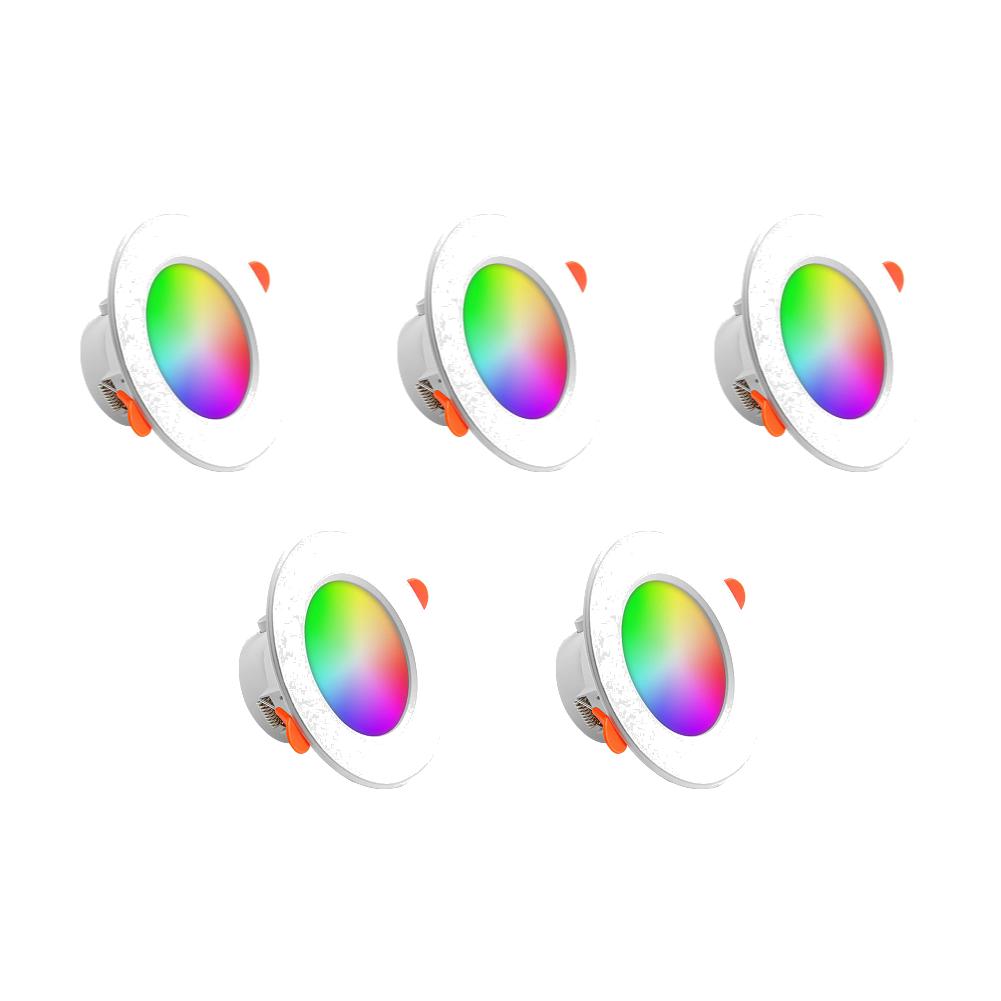 10W Smart LED Downlight Bluetooth-Compatible RGB Smart Spotlight Dimmable Recessed Ceiling Lamp for Living Room Bedroom Decor