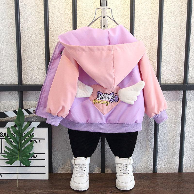 Boys and Girls Jacket Spring Ball Thin Section of The Middle and Large Children Loose Casual Hooded Rushing Coat Jacket Children's Outside