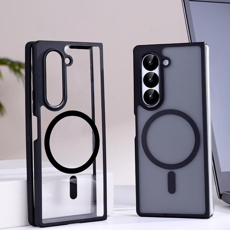 ZFOLD6 Is Suitable for Samsung Fold5 Integrated Magnetic Soft Edge Shell Zfold7 Ultra Thin Matte Protective Case W23 Simple