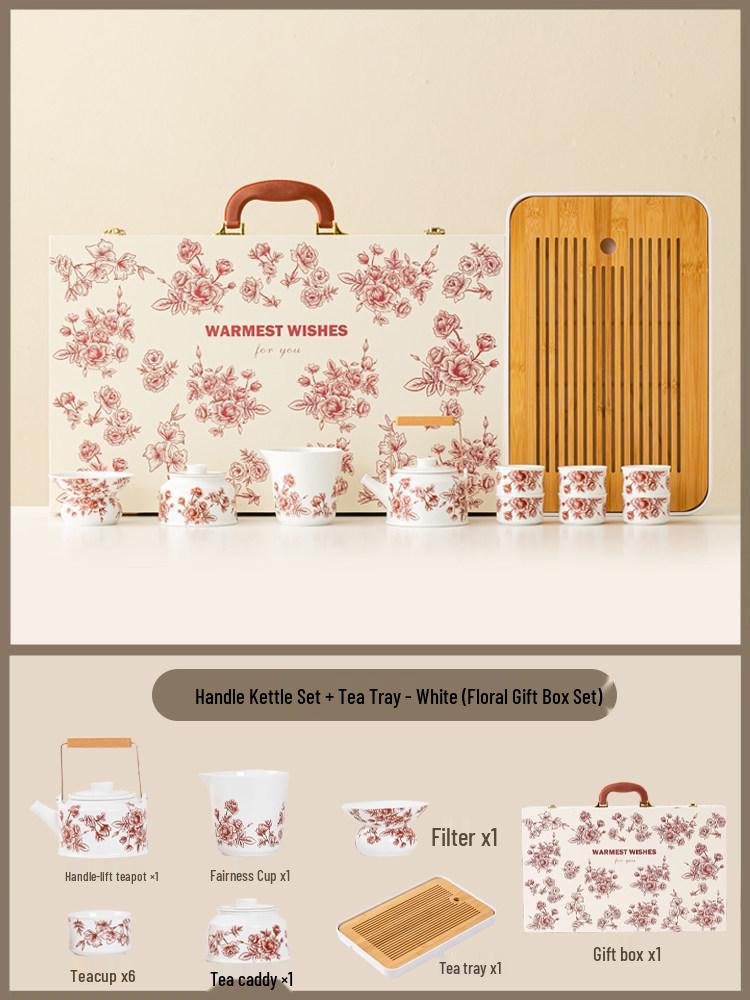 Wedding Tea Set: Bride's Dowry Tray & Teapot Gift for Engagement Celebrations