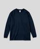 Peulinteuseuta 14-Count 7.4Oz Heavyweight Round Oversized Plain Long Sleeve T-Shirt - Navy