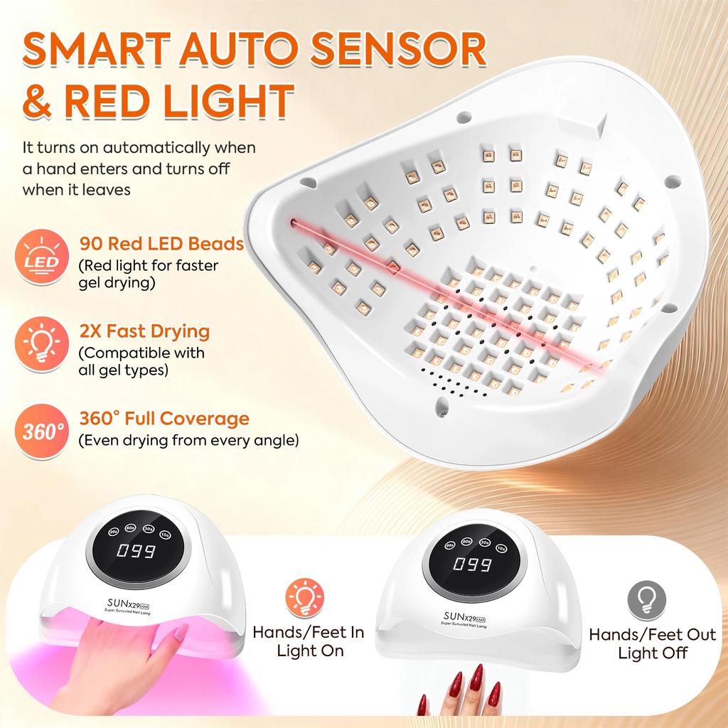 DianaBeauty UV-Nagellampe Professioneller Nageltrockner mit Touchscreen Professionelle Maniküre-Lampe mit Smart-Sensor Nagelstudio-Werkzeuge